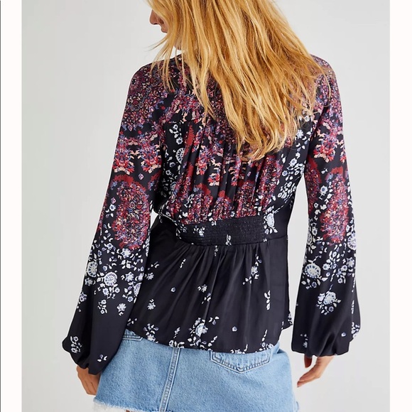 10. Free People Run Free Blouse in Night Combo - Picture 6 of 17